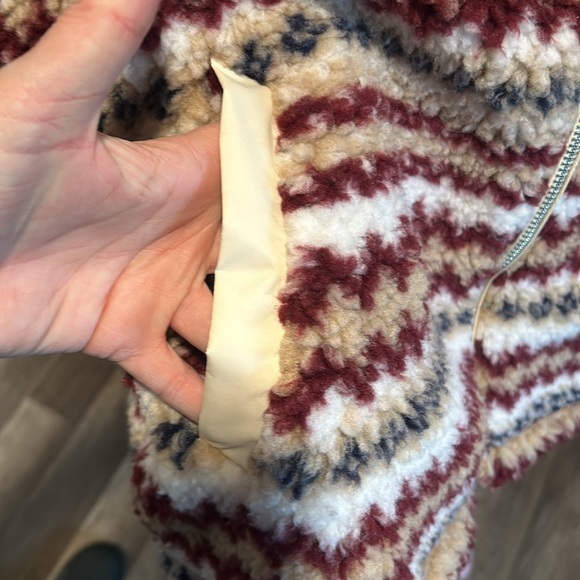 Rag & Bone Ivory Multi Fair Isle Hoodie Sherpa Zip Jacket - Picture 11 of 12